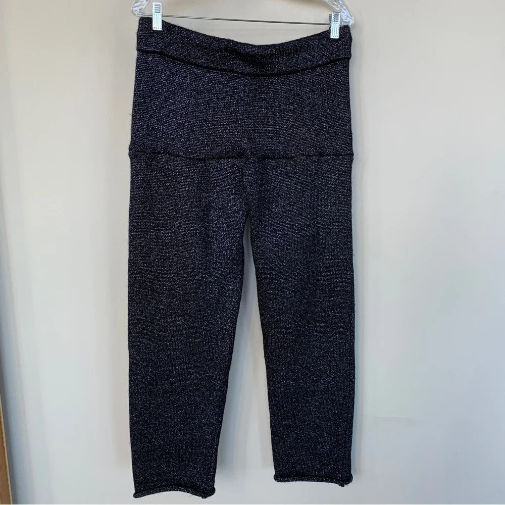 Anthropologie Toulouse Navy Shimmer Knit Pants‎ Size L